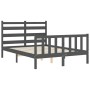 Estructura de cama con cabecero madera maciza gris 140x200 cm de vidaXL, Camas y somieres - Ref: Foro24-3192038, Precio: 156,...