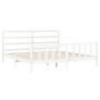 Estructura de cama con cabecero madera maciza blanco 180x200 cm de vidaXL, Camas y somieres - Ref: Foro24-3191922, Precio: 16...