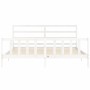 Estructura de cama con cabecero madera maciza blanco 180x200 cm de vidaXL, Camas y somieres - Ref: Foro24-3191922, Precio: 16...