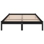 Black solid wood double bed frame 135x190 cm by vidaXL, Beds and slatted bases - Ref: Foro24-809996, Price: 85,41 €, Discount: %