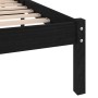 Black solid wood double bed frame 135x190 cm by vidaXL, Beds and slatted bases - Ref: Foro24-809996, Price: 85,41 €, Discount: %