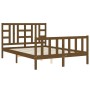 Honey brown wooden bed frame with headboard 160x200 cm by vidaXL, Beds and slatted bases - Ref: Foro24-3191984, Price: 170,69...