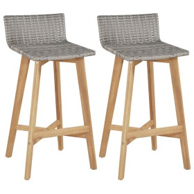 Kitchen stools 2 units solid acacia wood by vidaXL, Garden chairs - Ref: Foro24-44229, Price: 129,08 €, Discount: %