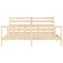 Bed frame with solid wood headboard 200x200 cm by vidaXL, Beds and slatted bases - Ref: Foro24-3192056, Price: 136,61 €, Disc...