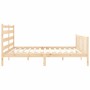 Bed frame with solid wood headboard 200x200 cm by vidaXL, Beds and slatted bases - Ref: Foro24-3192056, Price: 136,61 €, Disc...