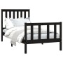 Black pine wood bed frame with headboard 100x200cm by vidaXL, Beds and slatted bases - Ref: Foro24-3188200, Price: 142,59 €, ...