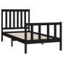 Estructura de cama con cabecero madera de pino negro 100x200cm de vidaXL, Camas y somieres - Ref: Foro24-3188200, Precio: 142...