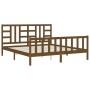 Estructura de cama cabecero madera maciza marrón miel 180x200cm de vidaXL, Camas y somieres - Ref: Foro24-3191989, Precio: 18...