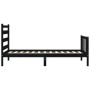 Bed frame with black solid wood headboard 100x200 cm by vidaXL, Beds and slatted bases - Ref: Foro24-3192030, Price: 130,40 €...