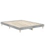 Estructura de cama madera de ingeniería gris hormigón 135x190cm de vidaXL, Camas y somieres - Ref: Foro24-832081, Precio: 120...