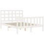 Estructura cama de matrimonio con cabecero madera maciza blanco de vidaXL, Camas y somieres - Ref: Foro24-3192072, Precio: 13...