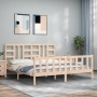 Bed frame with solid wood headboard 180x200 cm by vidaXL, Beds and slatted bases - Ref: Foro24-3191986, Price: 151,99 €, Disc...