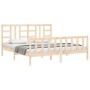 Bed frame with solid wood headboard 180x200 cm by vidaXL, Beds and slatted bases - Ref: Foro24-3191986, Price: 151,99 €, Disc...