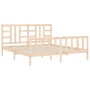 Bed frame with solid wood headboard 180x200 cm by vidaXL, Beds and slatted bases - Ref: Foro24-3191986, Price: 151,99 €, Disc...