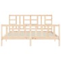 Bed frame with solid wood headboard 180x200 cm by vidaXL, Beds and slatted bases - Ref: Foro24-3191986, Price: 151,99 €, Disc...