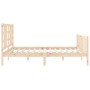 Bed frame with solid wood headboard 180x200 cm by vidaXL, Beds and slatted bases - Ref: Foro24-3191986, Price: 151,99 €, Disc...