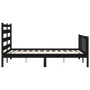 Bed frame with black solid wood headboard 140x200 cm by vidaXL, Beds and slatted bases - Ref: Foro24-3192040, Price: 194,93 €...