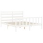 Estructura de cama matrimonio con cabecero madera maciza blanco de vidaXL, Camas y somieres - Ref: Foro24-3192042, Precio: 13...