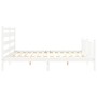 White solid wood bed frame with headboard 200x200 cm by vidaXL, Beds and slatted bases - Ref: Foro24-3192057, Price: 147,54 €...