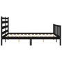 Bed frame with black solid wood headboard 160x200 cm by vidaXL, Beds and slatted bases - Ref: Foro24-3192050, Price: 176,66 €...