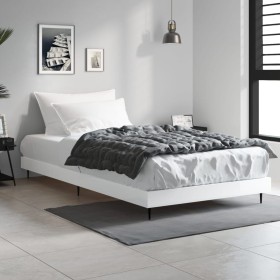 Glossy white engineered wood bed frame 90x200cm by vidaXL, Beds and slatted bases - Ref: Foro24-832271, Price: 88,74 €, Disco...