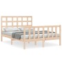 Bed frame with solid wood headboard 120x200 cm by vidaXL, Beds and slatted bases - Ref: Foro24-3192096, Price: 114,99 €, Disc...