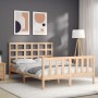 Bed frame with solid wood headboard 120x200 cm by vidaXL, Beds and slatted bases - Ref: Foro24-3192096, Price: 114,99 €, Disc...