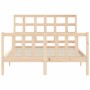 Estructura de cama con cabecero madera maciza 120x200 cm de vidaXL, Camas y somieres - Ref: Foro24-3192096, Precio: 114,72 €,...