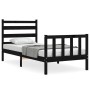 Estructura de cama individual con cabecero madera maciza negro de vidaXL, Camas y somieres - Ref: Foro24-3192000, Precio: 127...