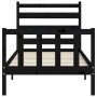 Single bed frame with black solid wood headboard by vidaXL, Beds and slatted bases - Ref: Foro24-3192000, Price: 130,99 €, Di...