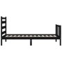 Single bed frame with black solid wood headboard by vidaXL, Beds and slatted bases - Ref: Foro24-3192000, Price: 130,99 €, Di...