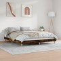 Smoked oak engineered wood bed frame 200x200cm by vidaXL, Beds and slatted bases - Ref: Foro24-832010, Price: 131,99 €, Disco...