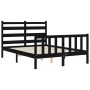 Estructura cama de matrimonio con cabecero madera maciza negra de vidaXL, Camas y somieres - Ref: Foro24-3192010, Precio: 162...