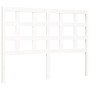 White solid wood bed frame with headboard 140x200 cm by vidaXL, Beds and slatted bases - Ref: Foro24-3192102, Price: 138,86 €...