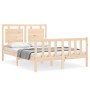 Estructura de cama de matrimonio con cabecero madera maciza de vidaXL, Camas y somieres - Ref: Foro24-3192136, Precio: 117,99...