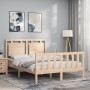 Estructura de cama de matrimonio con cabecero madera maciza de vidaXL, Camas y somieres - Ref: Foro24-3192136, Precio: 117,99...