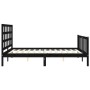 Estructura cama de matrimonio con cabecero madera maciza negro de vidaXL, Camas y somieres - Ref: Foro24-3192110, Precio: 180...