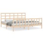 Estructura de cama de matrimonio con cabecero madera maciza de vidaXL, Camas y somieres - Ref: Foro24-3192106, Precio: 149,21...