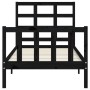 Bed frame with black solid wood headboard 90x190 cm by vidaXL, Beds and slatted bases - Ref: Foro24-3192070, Price: 126,22 €,...