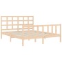 Estructura de cama de matrimonio con cabecero madera maciza de vidaXL, Camas y somieres - Ref: Foro24-3192106, Precio: 149,21...