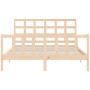 Estructura de cama de matrimonio con cabecero madera maciza de vidaXL, Camas y somieres - Ref: Foro24-3192106, Precio: 149,21...