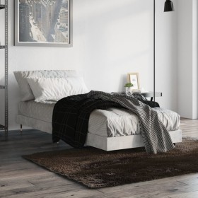 Concrete gray engineered wood bed frame 75x190 cm by vidaXL, Beds and slatted bases - Ref: Foro24-832209, Price: 84,99 €, Dis...