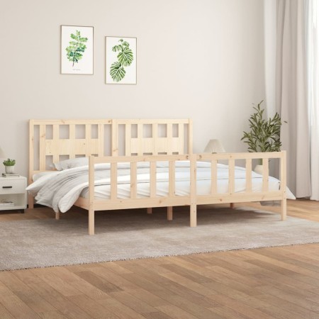 Estructura de cama con cabecero madera maciza de pino 200x200cm de vidaXL, Camas y somieres - Ref: Foro24-3188186, Precio: 14...