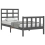 Estructura de cama con cabecero madera maciza gris 90x200 cm de vidaXL, Camas y somieres - Ref: Foro24-3192088, Precio: 109,3...