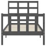 Estructura de cama con cabecero madera maciza gris 90x200 cm de vidaXL, Camas y somieres - Ref: Foro24-3192088, Precio: 109,3...