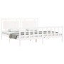 White solid wood bed frame with headboard 180x200 cm by vidaXL, Beds and slatted bases - Ref: Foro24-3192182, Price: 198,11 €...