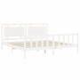 White solid wood bed frame with headboard 180x200 cm by vidaXL, Beds and slatted bases - Ref: Foro24-3192182, Price: 198,11 €...