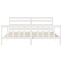 White solid wood bed frame with headboard 180x200 cm by vidaXL, Beds and slatted bases - Ref: Foro24-3192052, Price: 152,99 €...