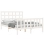 Estructura de cama con cabecero madera maciza blanco 140x190 cm de vidaXL, Camas y somieres - Ref: Foro24-3192082, Precio: 12...