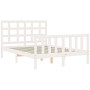 Estructura de cama con cabecero madera maciza blanco 140x190 cm de vidaXL, Camas y somieres - Ref: Foro24-3192082, Precio: 12...